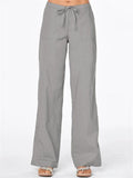 Casual Straight-Leg Cotton Linen Pants