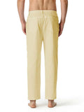 Men's Casual Elastic Waist Straight Linen Pants