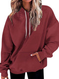 Simple Ladies Solid Color Long Sleeve Hoodies