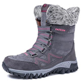 Winter Warm Plush Waterproof Suede Snow Boots for Women