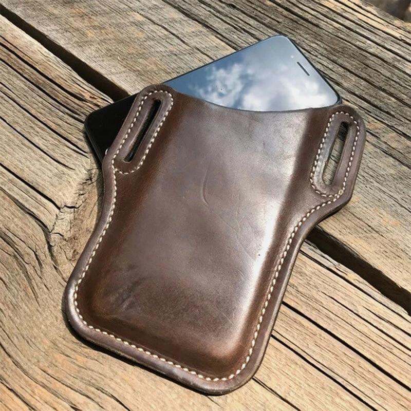 Men's Vintage Leather Waist Holster Phone Bag