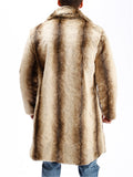 Trendy Winter Thermal Gradient Color Lapel Imitation Mink Fur Coat