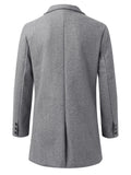 Men's Winter Slim Fit Lapel Collar Warm Mid-length Blazer Coat