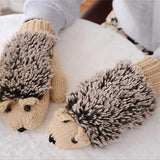 Creative Cute Hedgehog Knitted Warm Mittens