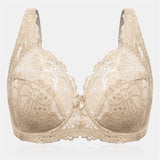 Women's Ultrathin Modal Floral Lace DDD Cup Bras - Nude