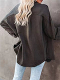 Trendy Lapel Solid Color Long Sleeve Shirts