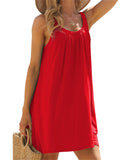 Sexy Ladies U Neck Sleeveless Flowy Pool Party Dress