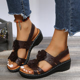 Trendy Open Toe Floral Vintage Sandals for Women