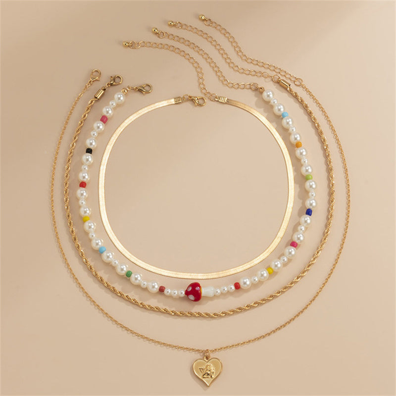 Creative Multi-layer Female Beaded Collarbone Chain Necklace