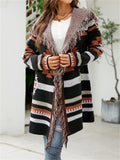 National Style Elegant Tassels Hooded Cardigan Sweater for Women