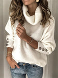 Women's Fashion Casual Solid Color Turtleneck Sweater