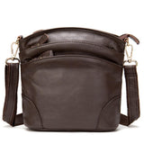 Retro Casual Leather Multi-Layer Zipper Closure Shoulder Bag Crossbody Bag For Women