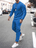 Men's High Street Casual Long Sleeve 2 Pieces Tracksuit