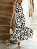 Summer Fashion Halter Design Lace Up Printed Slim Dresses