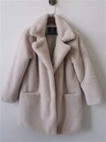 Winter Faux Fur Thick Turn Down Collar Coats for Women