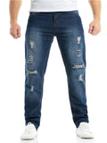 Men's Summer Classic Casual Dark Blue Ripped Jeans
