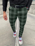 Casual Fashion Stripe And Plaid Design Solid Color Straight-Leg Pants