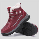 Winter Warm Plush Round Toe TPR Sole Women Snow Boots for Walking