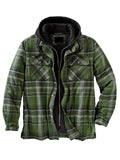 Men's Classic Plaid Hooded Casual Cotton Coats for Winter