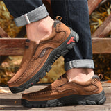 Outdoor Climbing Non-Slip Breathable Soft Rubber Men Leather Shoes