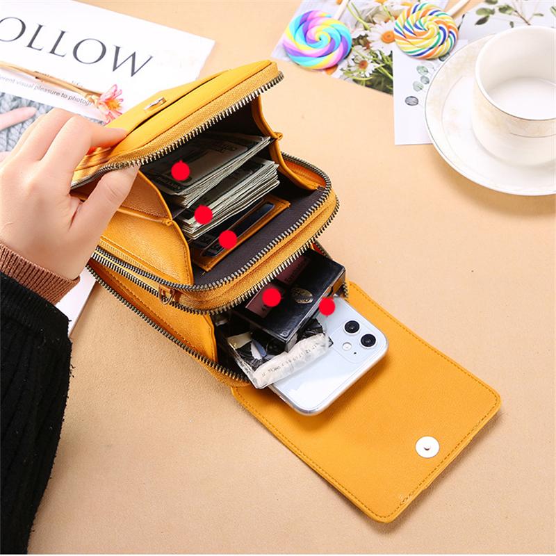 Screen Touch Multiple Compartment Card Slot Crossbody Phone Holder Mini Bag
