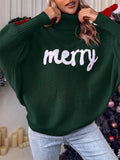 Women's Cute Comfort Bat Sleeve High Neck Christmas Sweaters