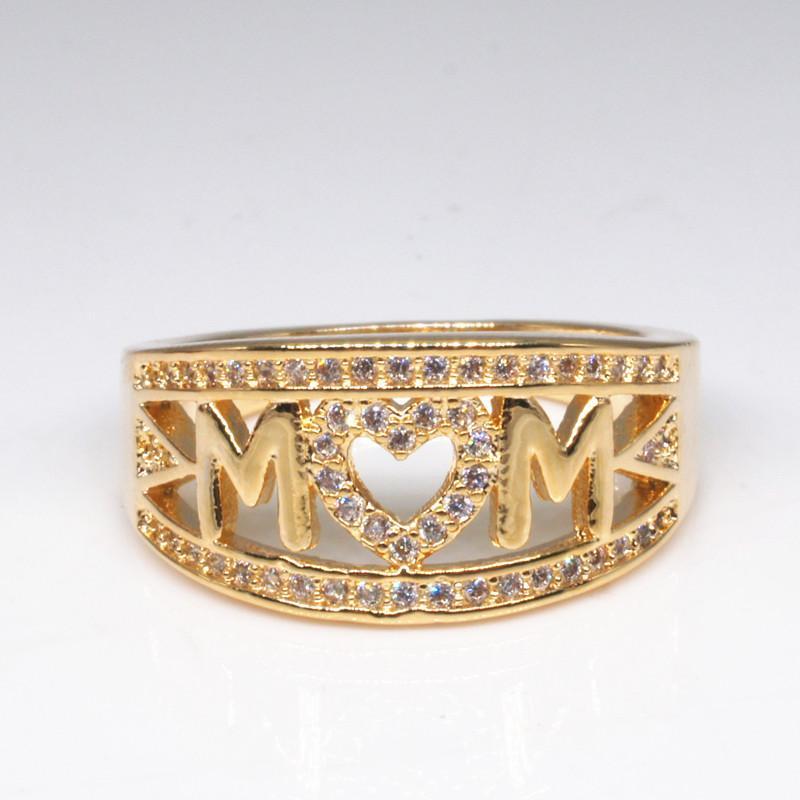 Fashion Jewelry Gift Crystal Mom Ring