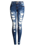 Women's Street Style Stretchy Ripped Fit Denim Jeans