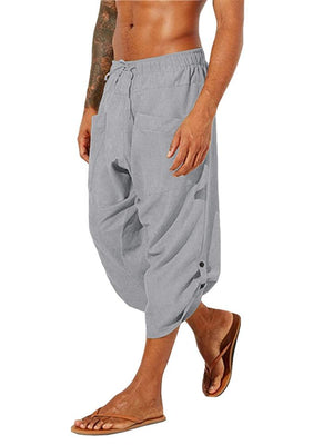 Men's Drawstring Casual Cropped Pants