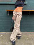 Women’s Multi Pockets High Waist Straight Leg Street Cargo Pants