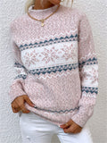 Snowflakes Contrast Color Sweaters for Women