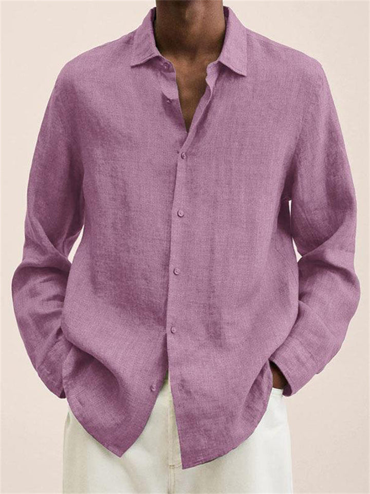 Mens Leisure Button Down Extra Soft Lapel Shirt for Summer