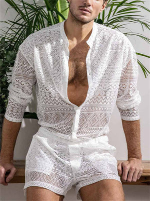 Summer Sexy See Through Beach Outfit for Men