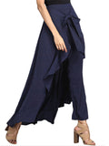 Women's Stylish High Rise Irregular Hem Loose Chiffon Pants Skirts