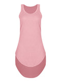 Women's Summer Sports U Neck Irregular Hem Tank Dress