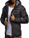 Stylish Casual Button Knitted Hooded Sweater