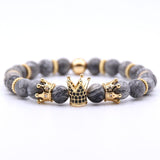 Natural Stone Beads Crown Bracelet