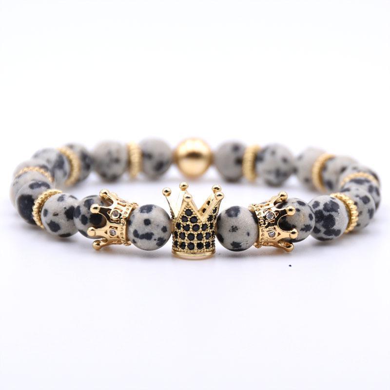 Natural Stone Beads Crown Bracelet