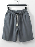 Cotton And Linen Casual Shorts Retro Simple Style Loose Straight Shorts