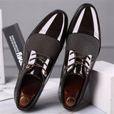 British Style Cozy Breathable Block Heel Wingtip Male Dress Shoes