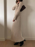 Winter Casual Sexy V Neck Ribbed Slim Knitted Lady Dress