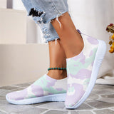 Women's Super Comfortable Lace Up Rainbow Color Mesh Sneakers