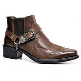 Men's Fashion Buckle Pointed Toe Martin Boots