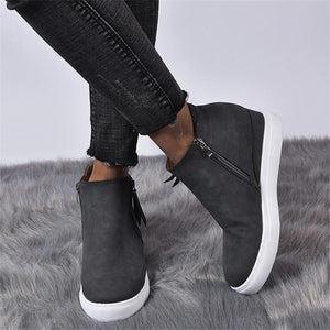 Womens Casual Comfy Wedge Boots