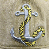 Washed Denim Anchor Embroidered Pattern Sunshade Baseball Cap