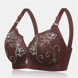 Women's Wireless Floral Embroidered Comfy Bras - Nude