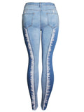 Women's Fashion Slim Fit Tassels Denim Pants