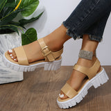 Fashion Comfy Soft Thick Sole Leather Sandals for Women