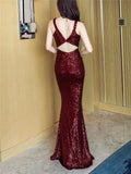Stunning Sequin Halter Neck Mermaid Dinner Date Dress