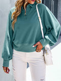 Ladies Trendy Autumn Solid Color Extendible Sweatshirt
